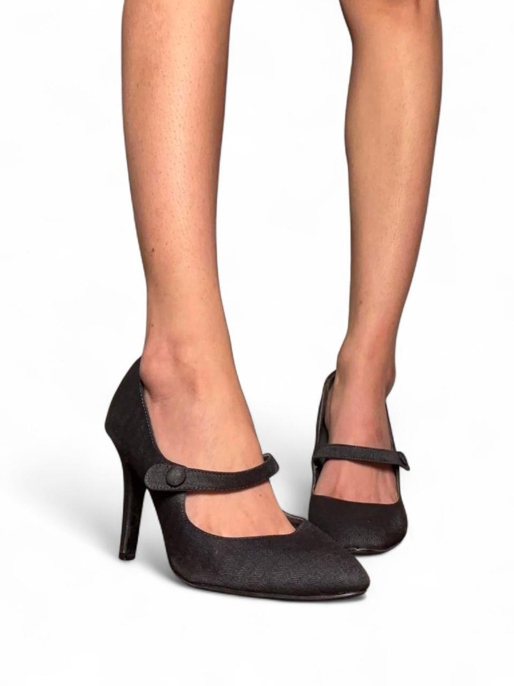 Grey Denim Ann Marino Heels